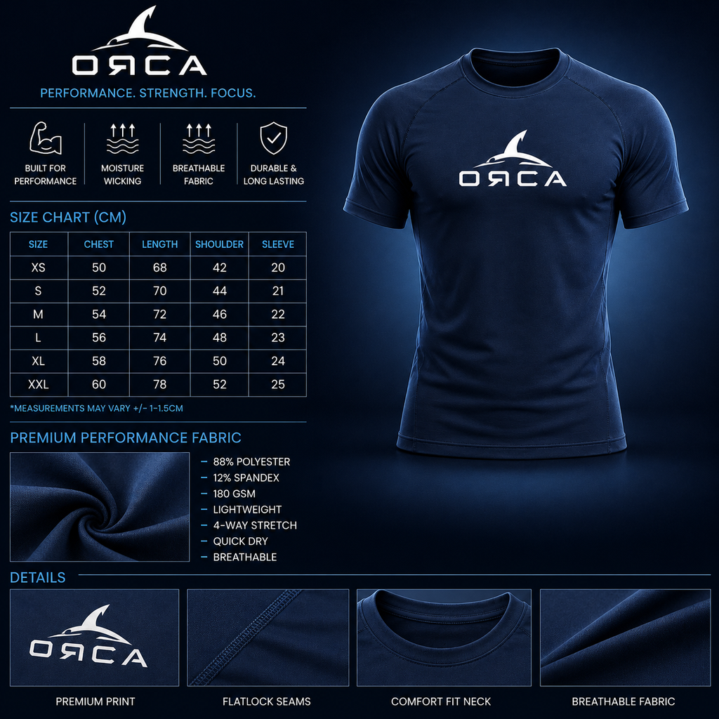 ORCA Core Performance T-Shirt – Navy