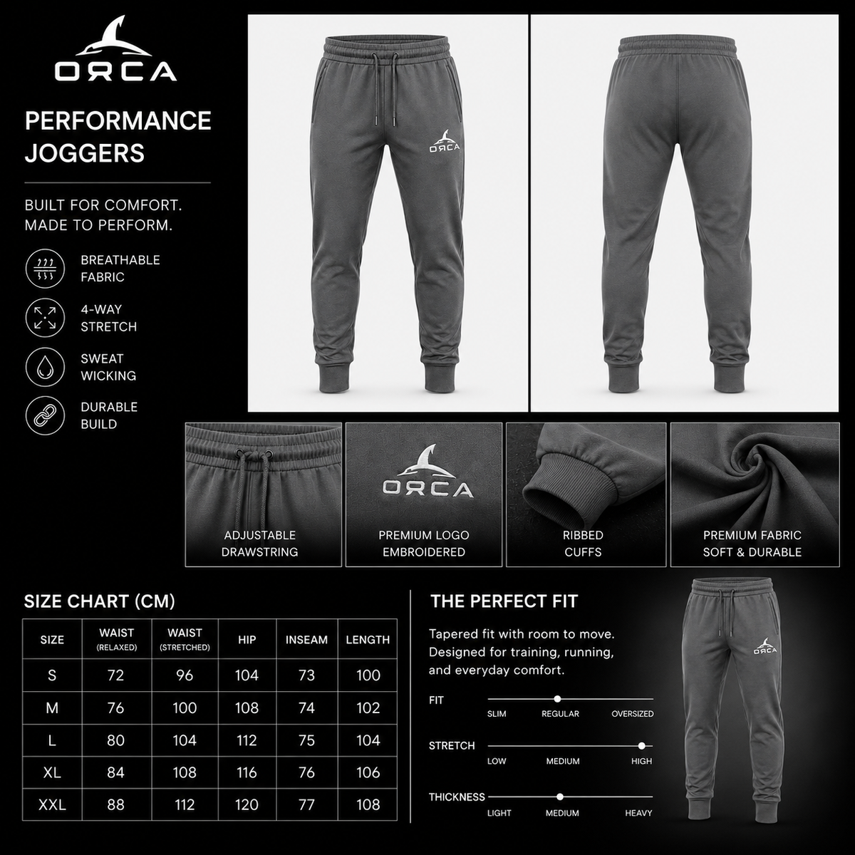 ORCA Performance Joggers – Dark Gray