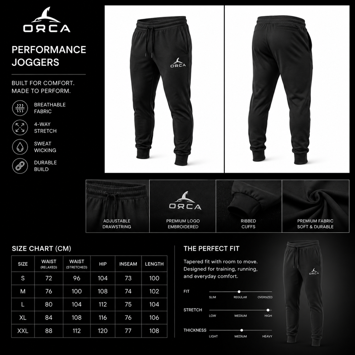 ORCA Performance Joggers – Black