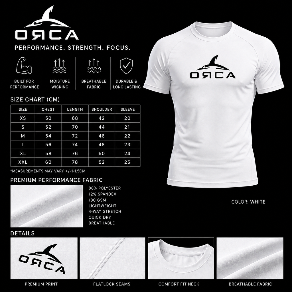 ORCA Core Performance T-Shirt – White